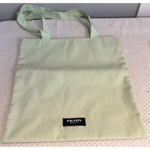 Prada Beauty Sage Green Recycled Tote Bag Logo Shoulder Bag Eco Friendly